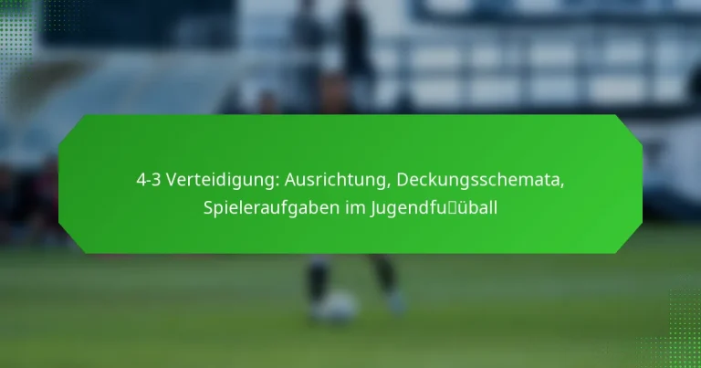 4-3 Verteidigung: Ausrichtung, Deckungsschemata, Spieleraufgaben im Jugendfußball