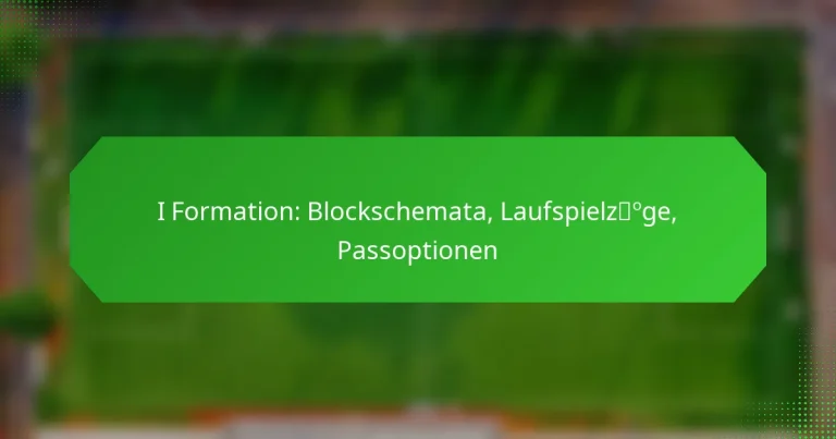 I Formation: Blockschemata, Laufspielzüge, Passoptionen