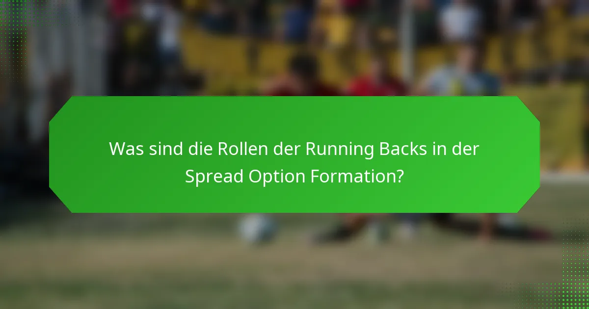 Was sind die Rollen der Running Backs in der Spread Option Formation?