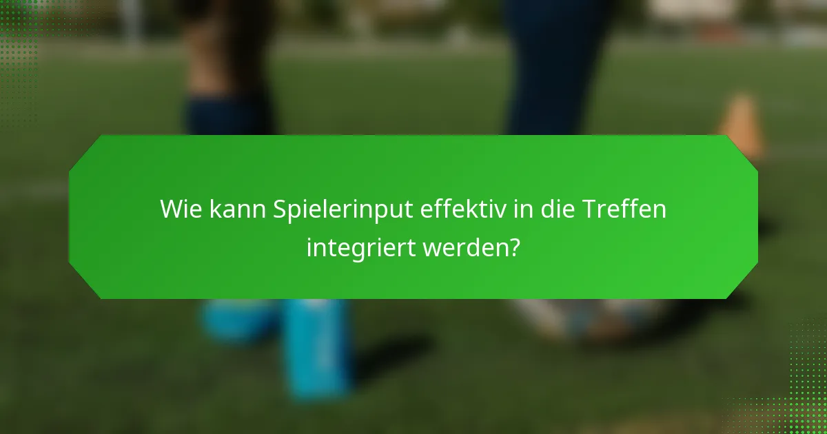 Wie kann Spielerinput effektiv in die Treffen integriert werden?